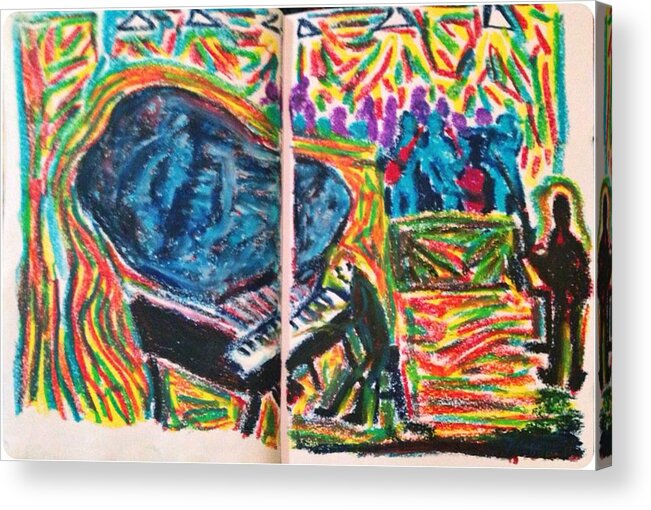 Piano Acrylic Print featuring the painting The Pianist by Angela Weddle