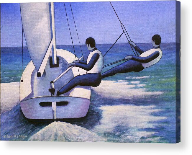 Sailor Acrylic Print featuring the painting The Sea by Alan Kenny
