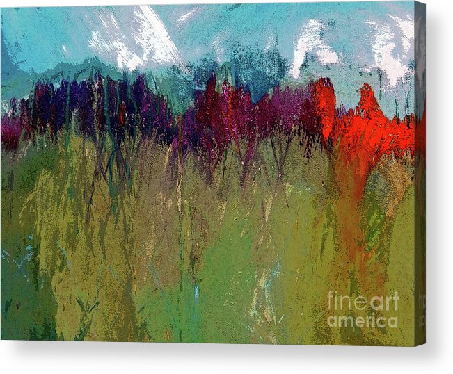 Snowy Acrylic Print featuring the digital art The Snowy Mountain In Spring Painting   by Lisa Kaiser