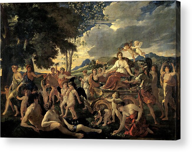 The Acrylic Print featuring the painting The Triumph of Flora by Nicolas Poussin