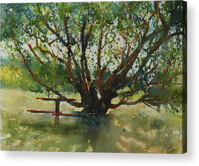Shade Acrylic Print featuring the painting This Looks Like a Good Spot by Ruth Kamenev