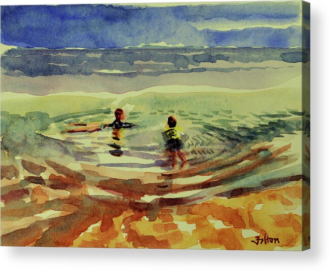 Beach Art Acrylic Print featuring the painting Tide pool bliss 8-23-2017 by Julianne Felton