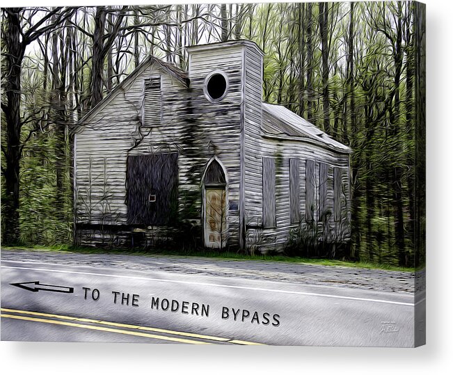 Churches Acrylic Print featuring the digital art To The Modern Bypass by Joe Paradis