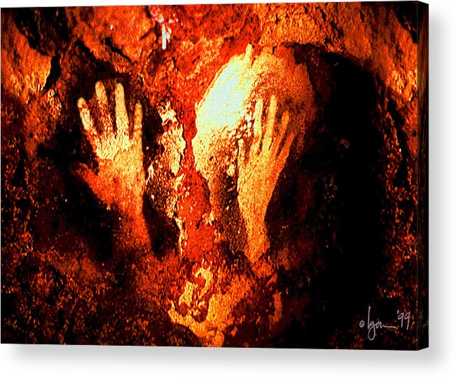 Cave Acrylic Print featuring the painting Together by Angela Treat Lyon