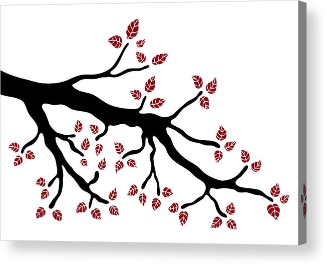 Branch Acrylic Print featuring the painting Tree branch by Frank Tschakert