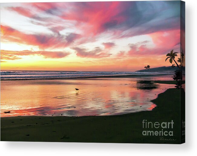 Seascape Sunsets Acrylic Print featuring the photograph Tropical Sunset Island Bliss Seascape C8 by Ricardos Creations