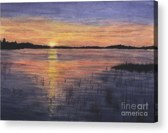 Landscape Acrylic Print featuring the painting Trout Lake Sunset II by Lynn Quinn