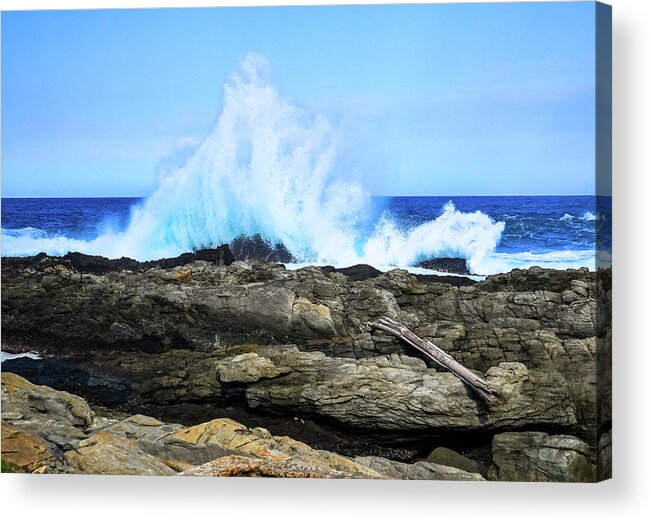 15 July 2013 Acrylic Print featuring the photograph Tsitsikamma National Park MPA Tidal Wave Splash by Jeff at JSJ Photography