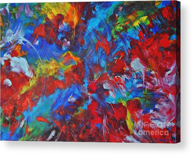 Abstract Acrylic Print featuring the painting Tulip field by Chani Demuijlder