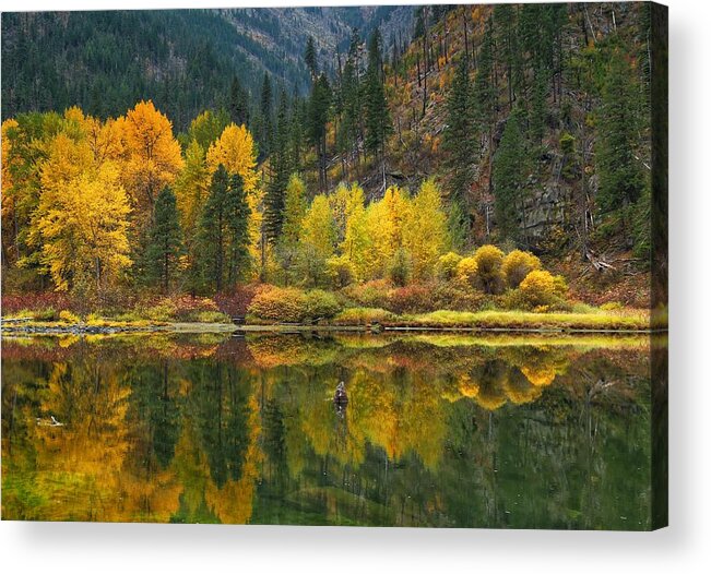 Tumwater Reflections Acrylic Print featuring the photograph Tumwater reflections by Lynn Hopwood