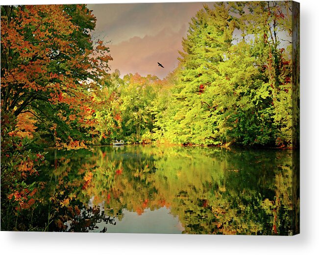 Autumn Landscape Acrylic Print featuring the photograph Turn of River by Diana Angstadt