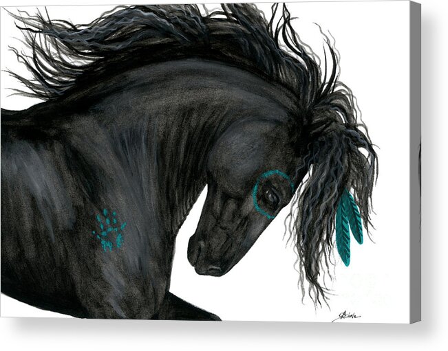 Horse Acrylic Print featuring the painting Turquoise Dreamer Horse by AmyLyn Bihrle