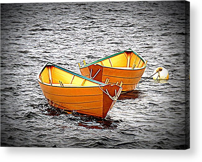 Two Dories Acrylic Print featuring the photograph Two Dories by Suzanne DeGeorge
