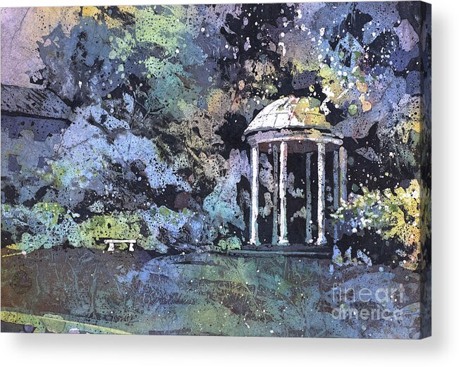 Blue Acrylic Print featuring the painting University of North Carolina well by Ryan Fox