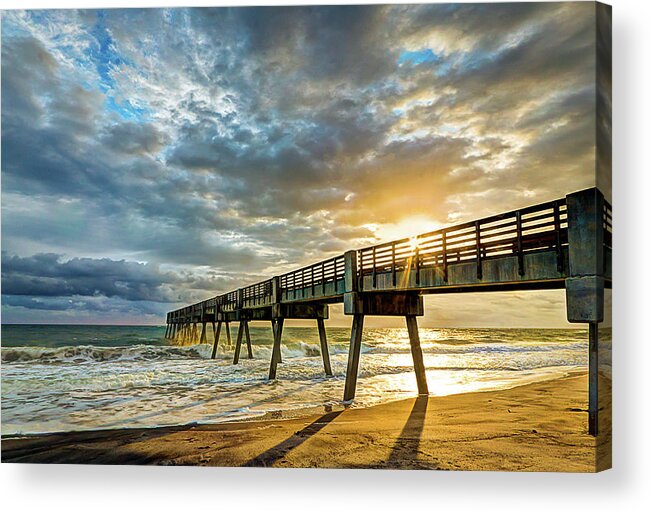 Vero Beach Acrylic Print featuring the photograph Vero Beach Pier Summertime by R Scott Duncan