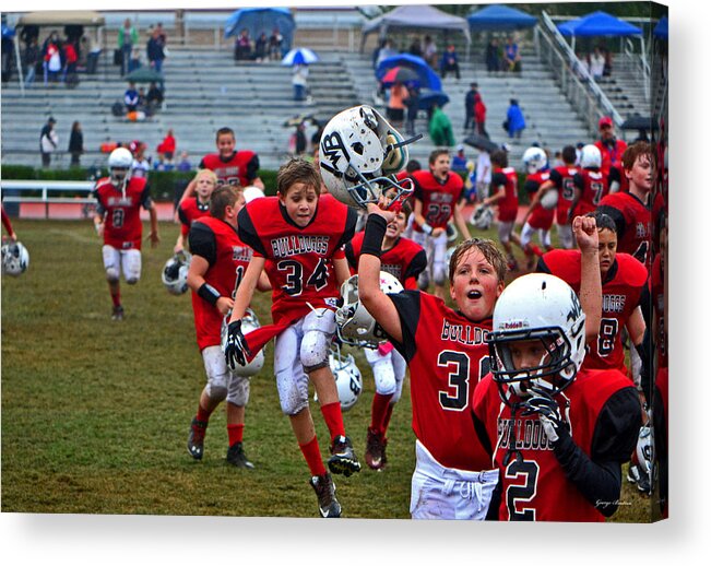 Football Acrylic Print featuring the photograph Victory Dance 001 by George Bostian