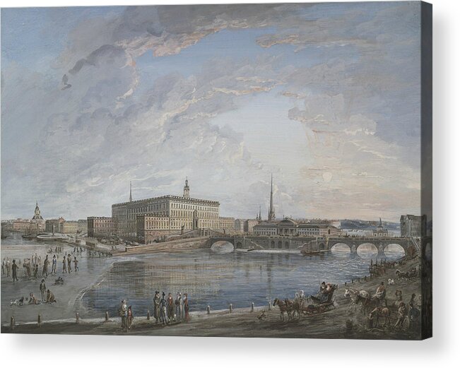 19th Century Art Acrylic Print featuring the painting View of Stockholm by Elias Martin