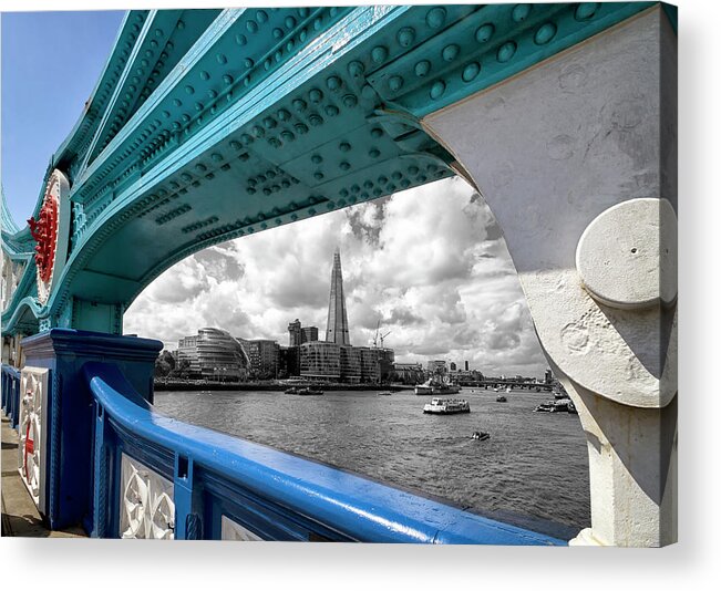 London Acrylic Print featuring the photograph View Through Tower Bridge by Shirley Mitchell
