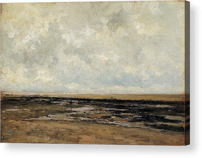 Carlos De Haes Acrylic Print featuring the painting Villerville Beach by MotionAge Designs