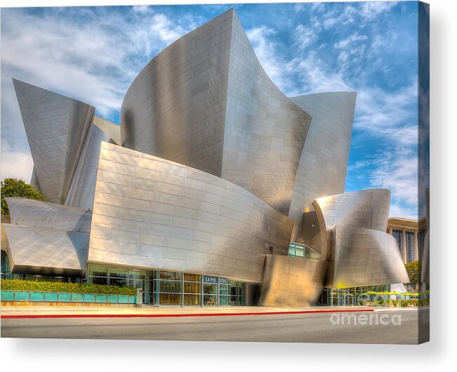 Pictured Is The Walt Disney Concert Hall At 111 South Grand Avenue In Downtown Los Angeles Acrylic Print featuring the photograph Walt Disney Concert Hall - Los Angeles by Jim Carrell
