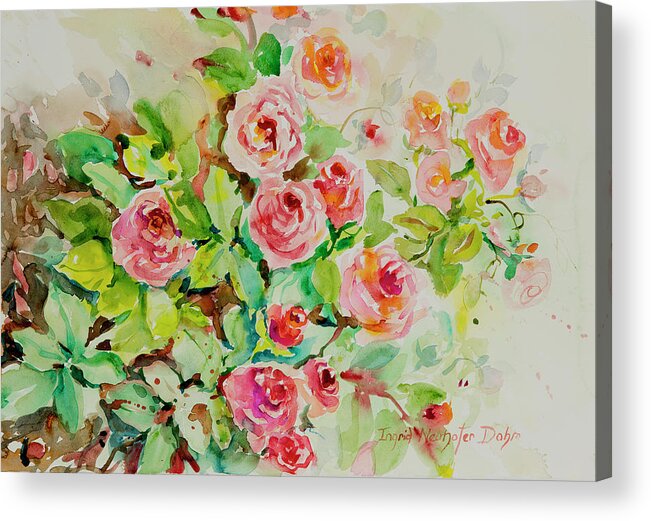 Floral Acrylic Print featuring the painting Watercolor Series 202 by Ingrid Dohm
