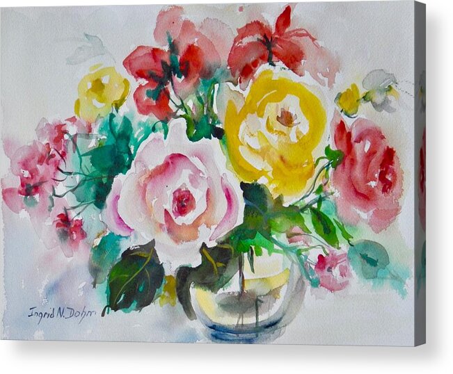 Flowers Acrylic Print featuring the painting Watercolor Series 210 by Ingrid Dohm