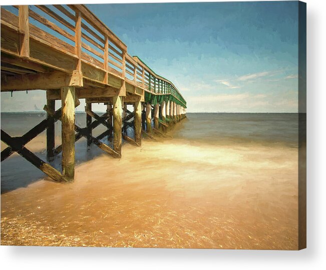 Waterfront Acrylic Print featuring the photograph Waterfront Park Pier 1 by Gary Slawsky