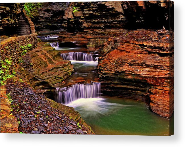 Cascade Waterfall Acrylic Print featuring the photograph Watkins Glen State Park 014 by George Bostian