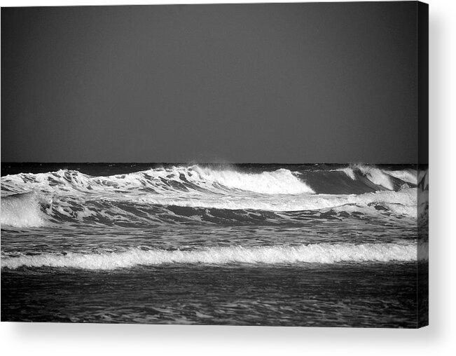 Waves Acrylic Print featuring the photograph Waves 2 in BW by Susanne Van Hulst
