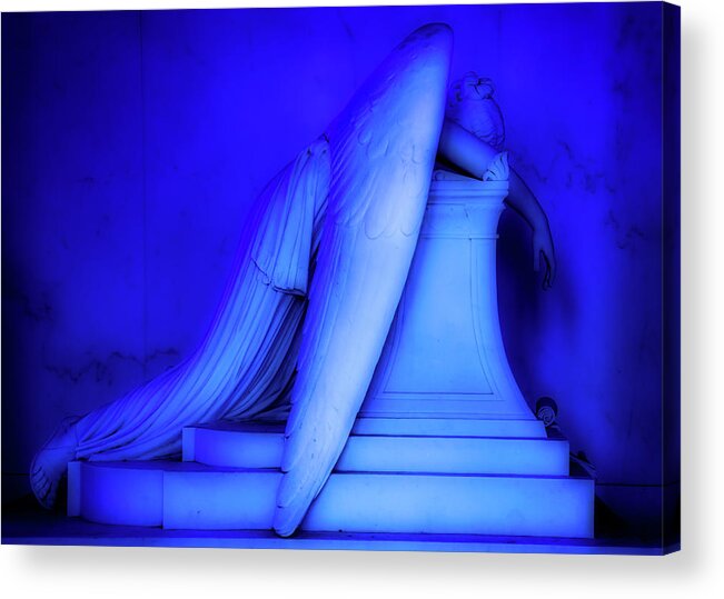 Angel Acrylic Print featuring the photograph Weeping Angel Statue Orton by Jerry Fornarotto