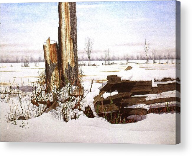 Snow Acrylic Print featuring the painting Wet Snow by Conrad Mieschke