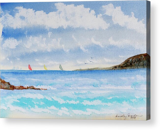 Afternoon Acrylic Print featuring the painting Where there's a Wind, there's a Race by Dorothy Darden