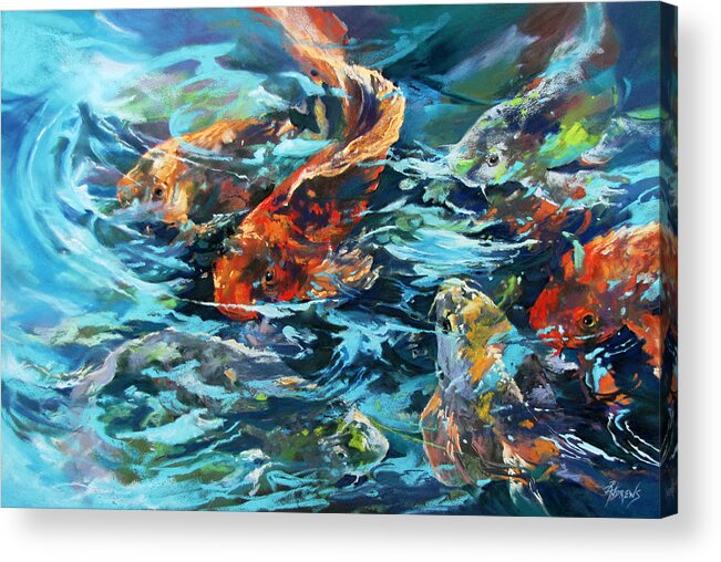 Abstracted Acrylic Print featuring the painting Whirling Dervish by Rae Andrews