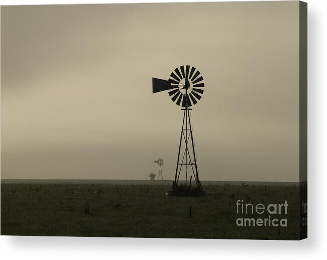 Kansas Acrylic Print featuring the photograph Windmill Perspective by Fred Lassmann