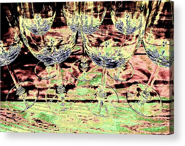 Wine Glasses Acrylic Print featuring the digital art Wine Glasses by Will Borden