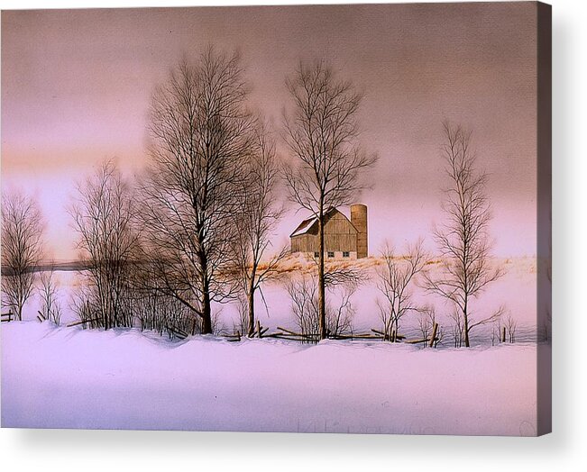 Landscape Acrylic Print featuring the painting Winter Sky by Conrad Mieschke