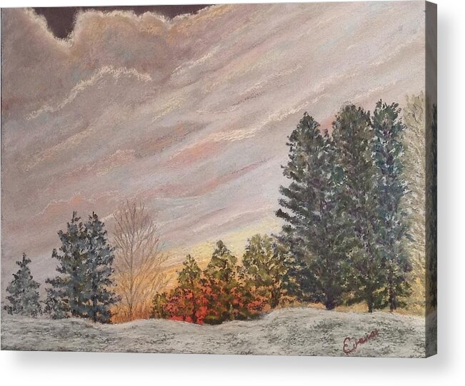 Sun Acrylic Print featuring the painting Winter Sunrise by Lynda Evans