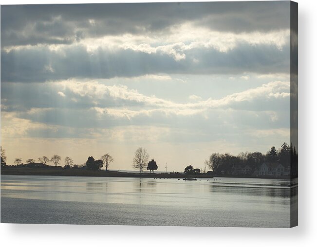 Clouds Acrylic Print featuring the photograph Winter's Light at South Harbor by Margie Avellino