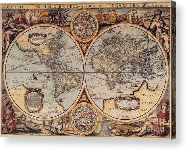 World Map Acrylic Print featuring the photograph World Map 1636 by Photo Researchers