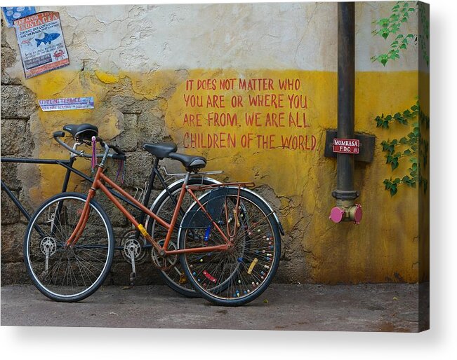 Quote Acrylic Print featuring the photograph Writing On The Wall by Carolyn Mickulas