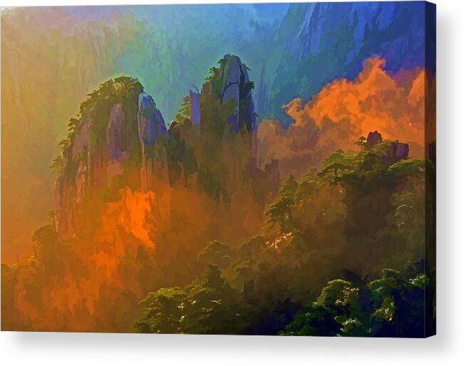 China Acrylic Print featuring the photograph Yellow Mountain Sunrise by Dennis Cox