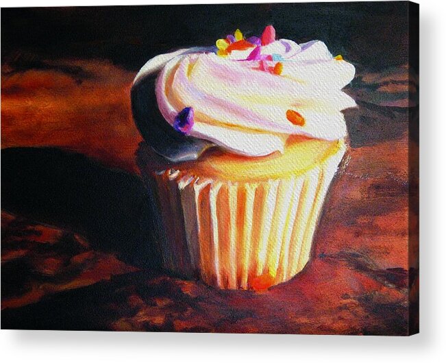 Cupcake Acrylic Print featuring the painting Yumm by Shari Jones