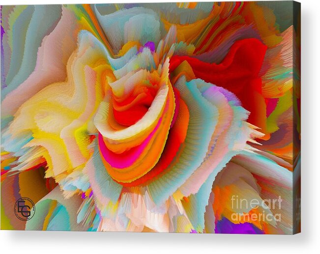 Rainbow Pride Flag Acrylic Print featuring the photograph A Flower In Rainbow Colors Or A Rainbow In The Shape Of A Flower 12 #2 by Elena Gantchikova