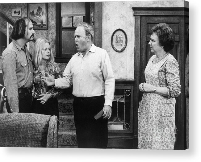 Mature Adult Acrylic Print featuring the photograph A Scene From All In The Family #1 by Bettmann
