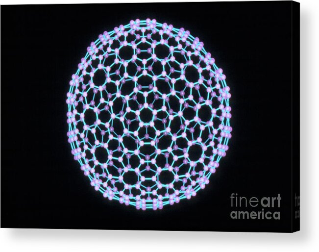 Fullerene Acrylic Print featuring the photograph Computer Graphics Image Of C540 Fullerene #1 by Clive Freeman/biosym Technologies/science Photo Library