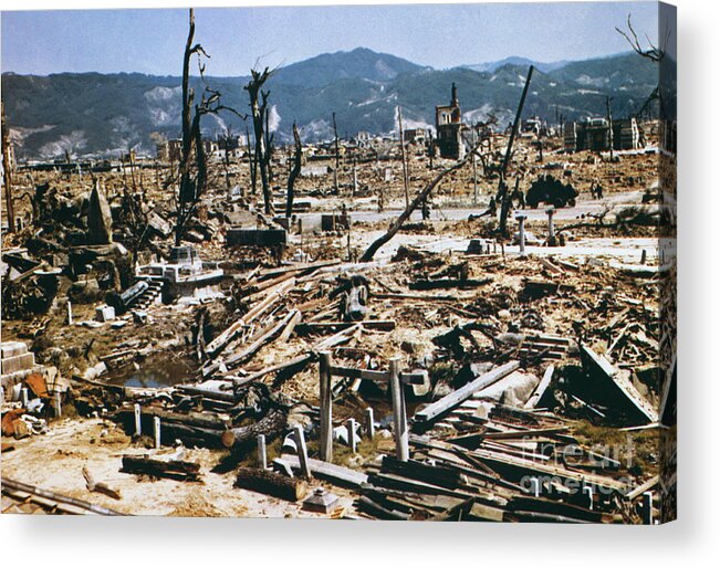 Atomic Bomb Acrylic Print featuring the photograph Hiroshima Aftermath #1 by Bettmann