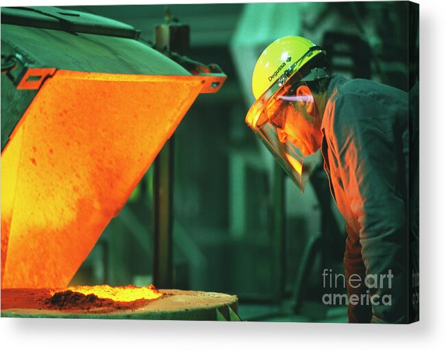Industry Acrylic Print featuring the photograph Precious Metal Recycling #1 by Maximilian Stock Ltd/science Photo Library