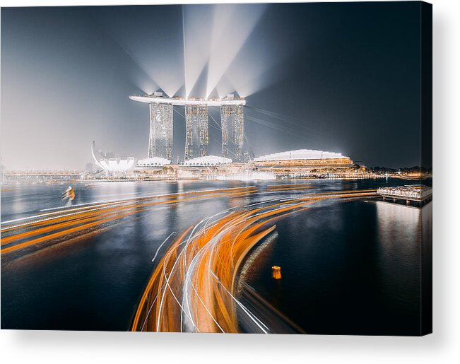Singapore Acrylic Print featuring the photograph Singapore Bay #1 by Carmine Chiriac