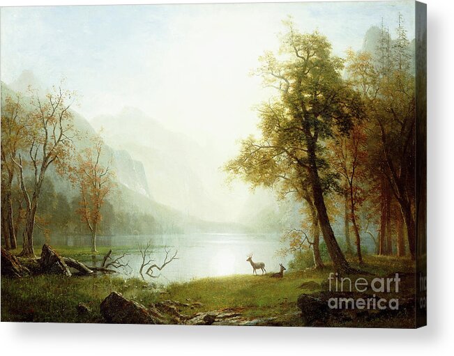 19th Century Acrylic Print featuring the painting Valley In King's Canyon by Albert Bierstadt