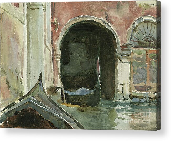 Boat Acrylic Print featuring the painting Venetian Canal by John Singer Sargent
